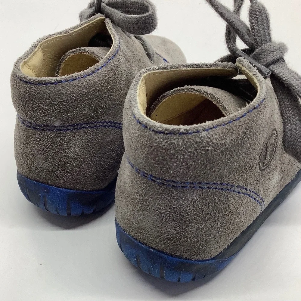 Falcotto of Italy babies first walker gray suede lace up EURO 20 US 4 NWT